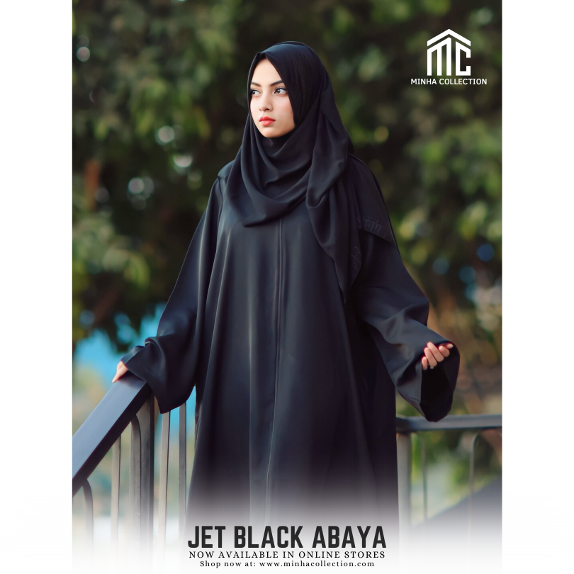 Jet Black Abaya - AleenDXB