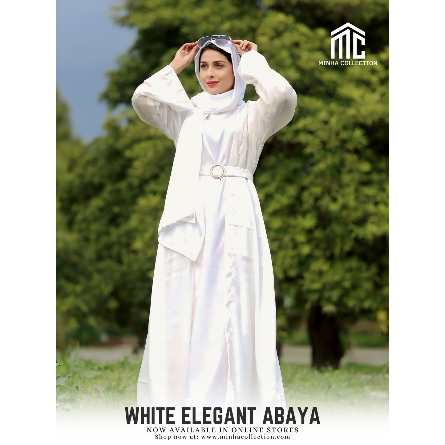 White Elegant Abaya - AleenDXB