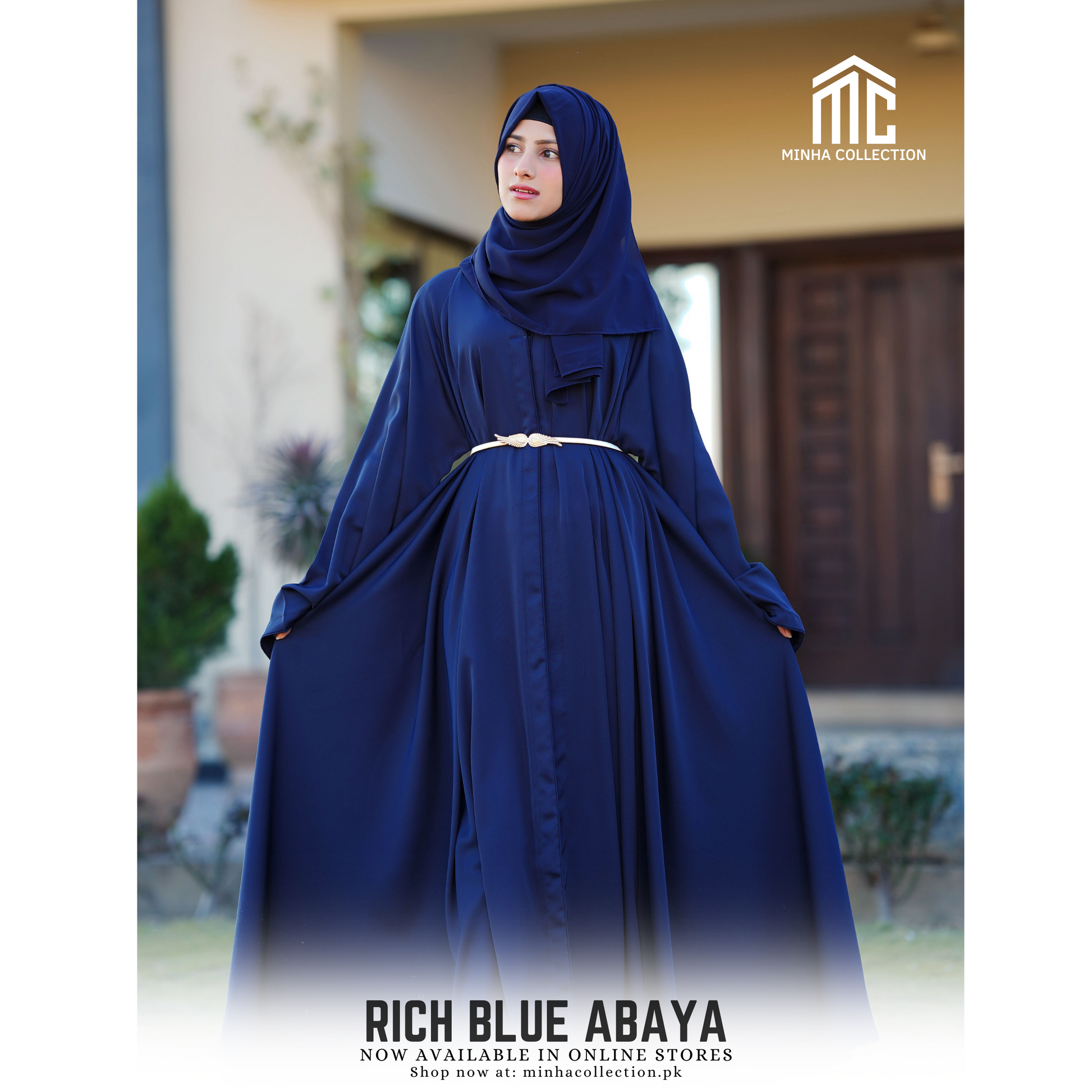 Rich Blue Abaya - AleenDXB