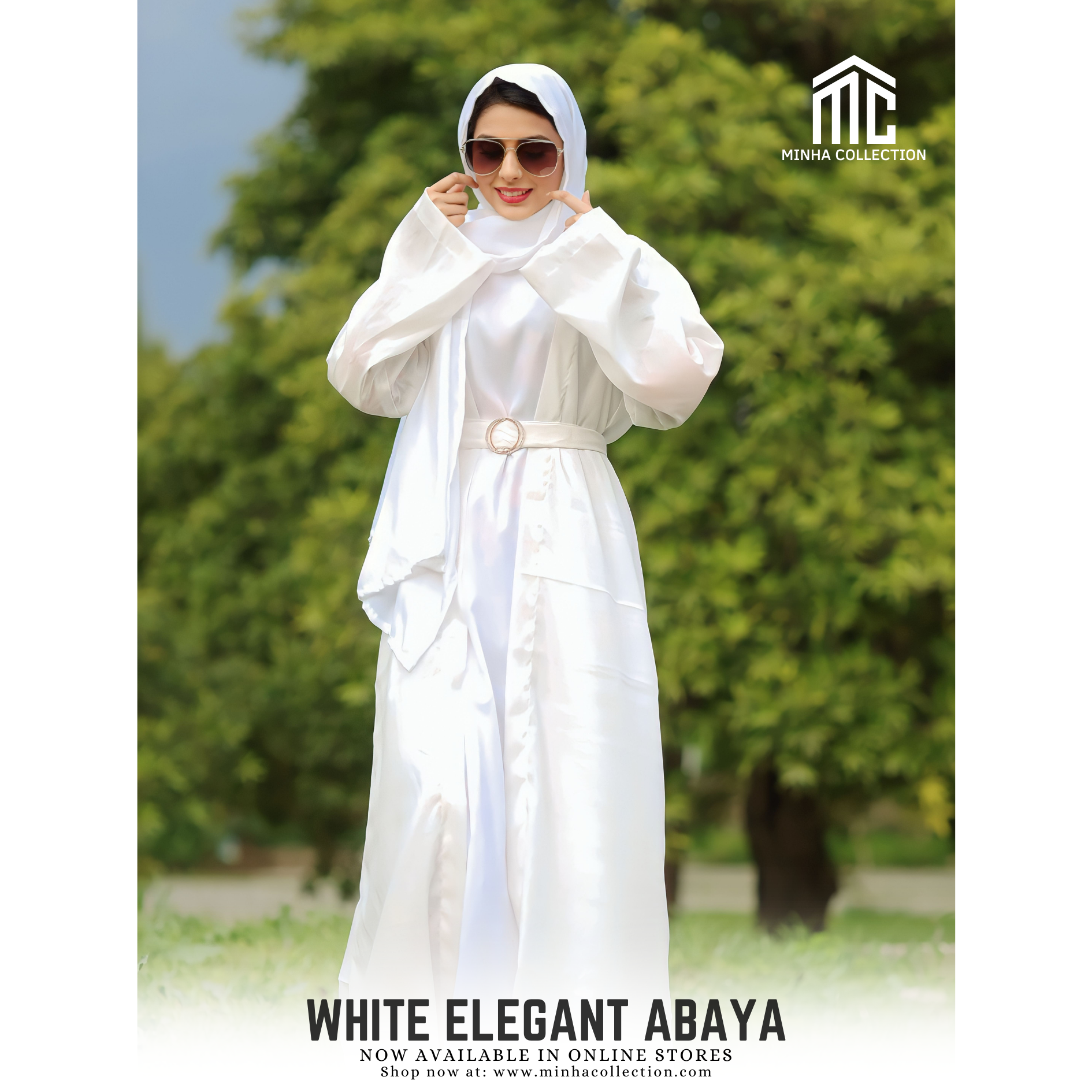 White Elegant Abaya - AleenDXB