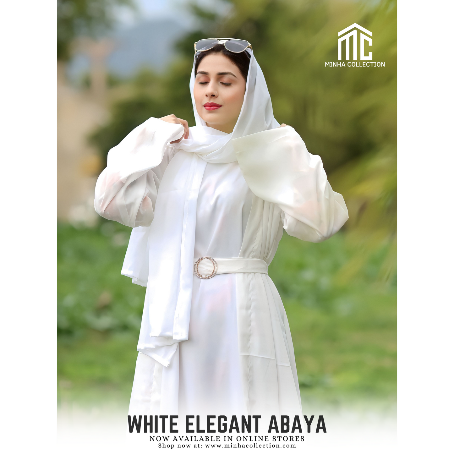 White Elegant Abaya - AleenDXB