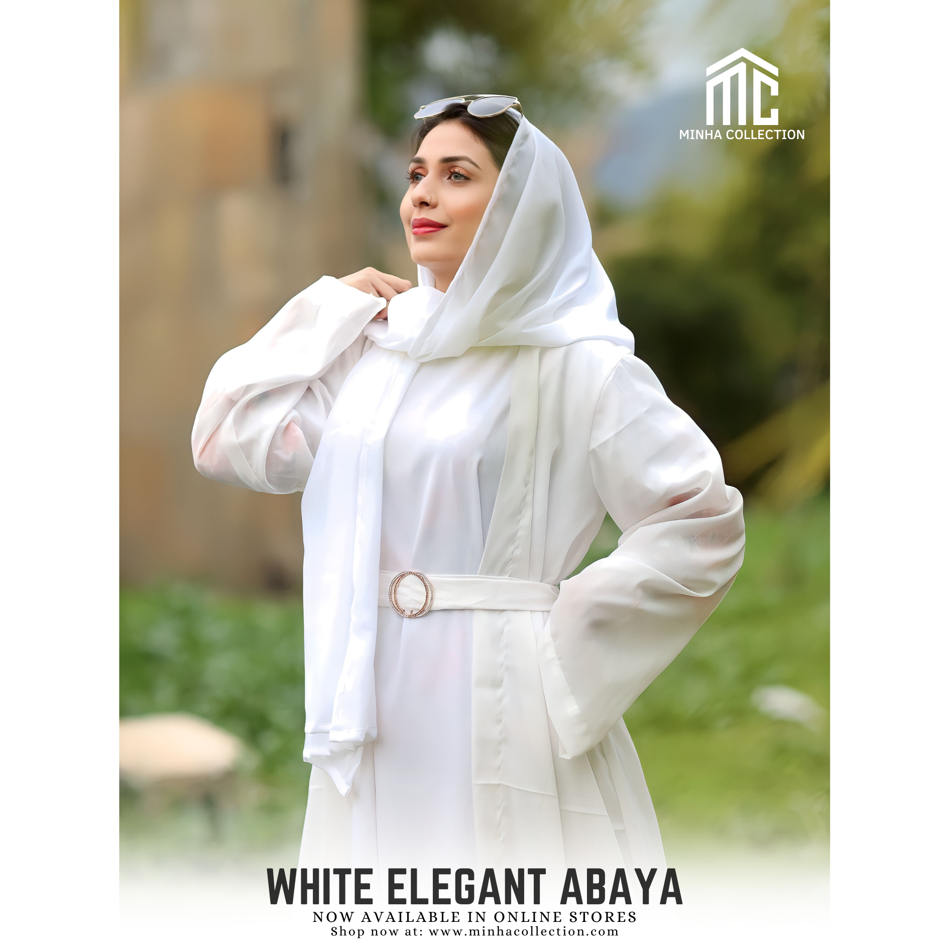 White Elegant Abaya - AleenDXB